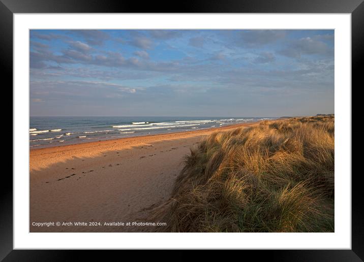 Brora Beach at Sunset  Framed Mounted Print by Arch White