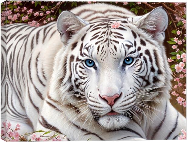 WHITE TIGER ELEGANCE Canvas Print by CATSPAWS 