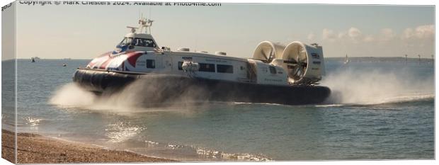 Hovercraft arrival at Southsea May 2024 Canvas Print by Mark Chesters