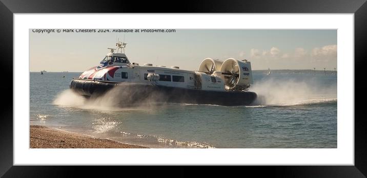 Hovercraft arrival at Southsea May 2024 Framed Mounted Print by Mark Chesters