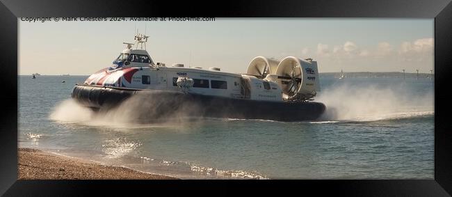 Hovercraft arrival at Southsea May 2024 Framed Print by Mark Chesters