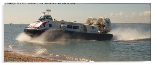 Hovercraft arrival at Southsea May 2024 Acrylic by Mark Chesters