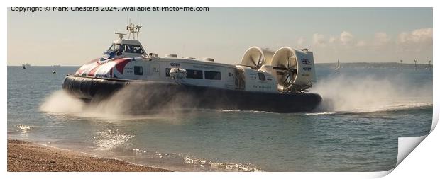Hovercraft arrival at Southsea May 2024 Print by Mark Chesters
