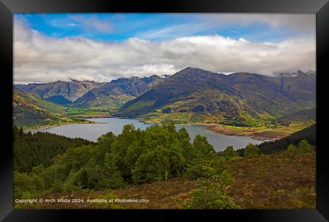 Five Sisters Loch Duich Highlands, Scotland Framed Print by Arch White