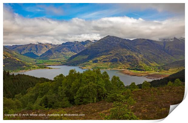 Five Sisters Loch Duich Highlands, Scotland Print by Arch White