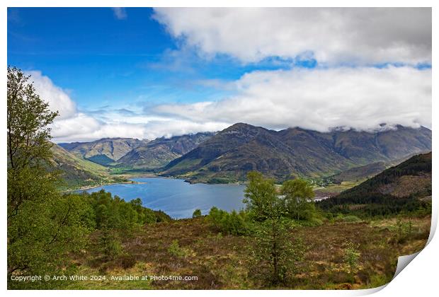 Loch Duich and Misty Highland mountains Print by Arch White