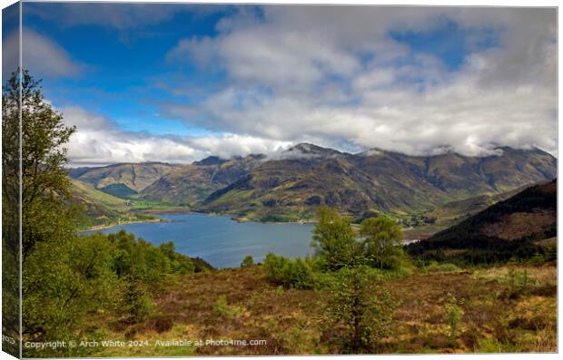 Misty Highlands Loch Duich and Five sisters of Kin Canvas Print by Arch White