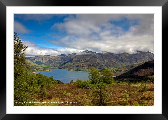 Misty Highlands Loch Duich and Five sisters of Kin Framed Mounted Print by Arch White