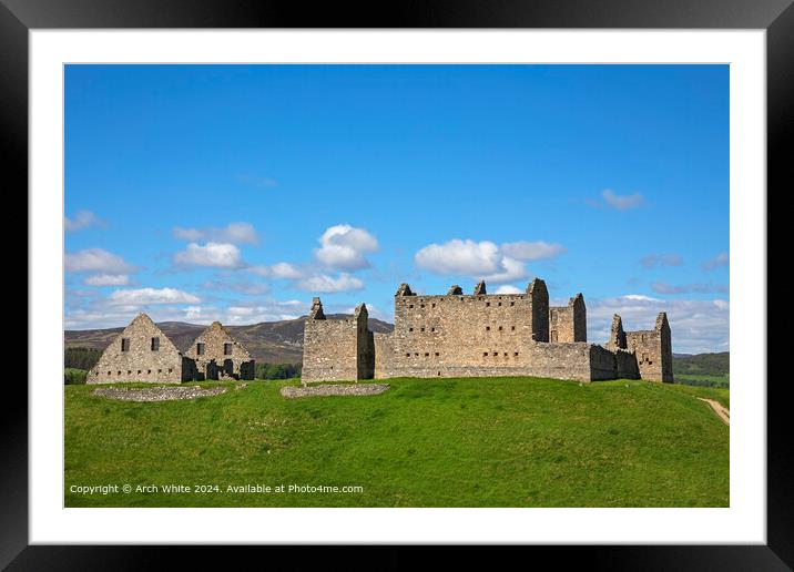 Ruthven Barracks Architecture Scene Framed Mounted Print by Arch White