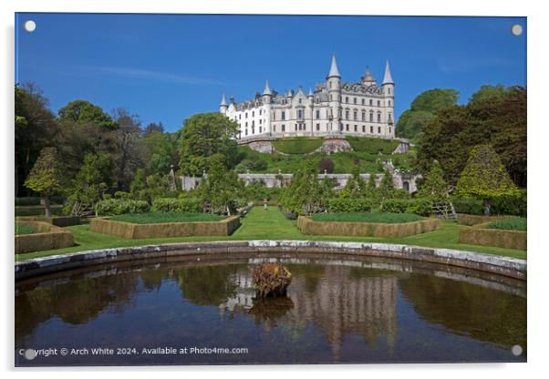 Dunrobin Castle Gardens reflected inornamental pon Acrylic by Arch White