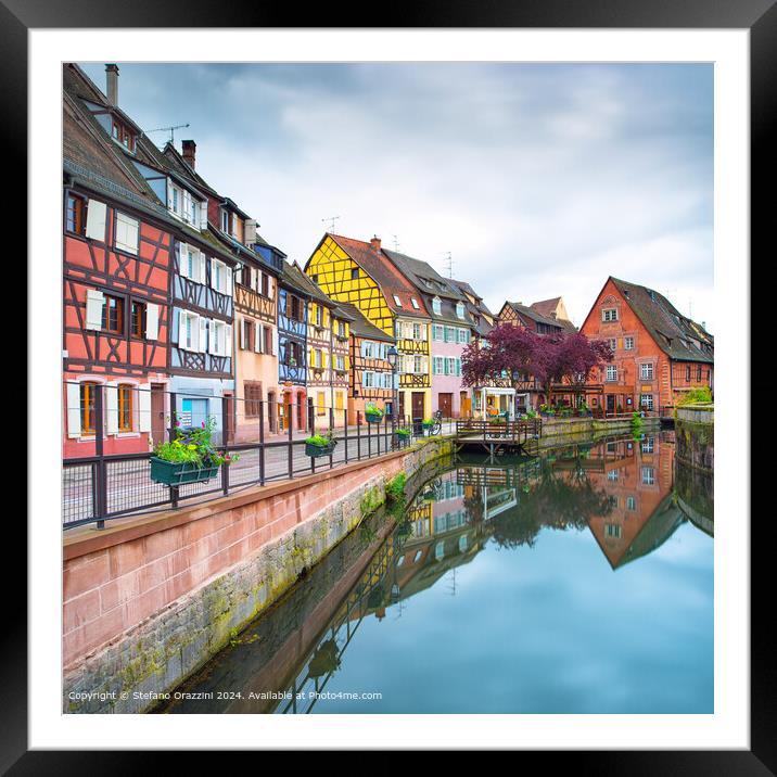 Colmar Water Canal Reflection Framed Mounted Print by Stefano Orazzini