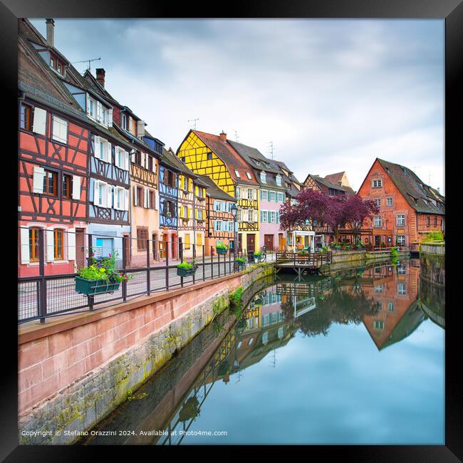Colmar Water Canal Reflection Framed Print by Stefano Orazzini