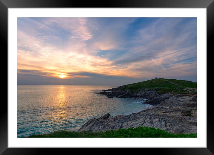 Towan Head Sunset, Cornwall Framed Mounted Print by Alison Chambers