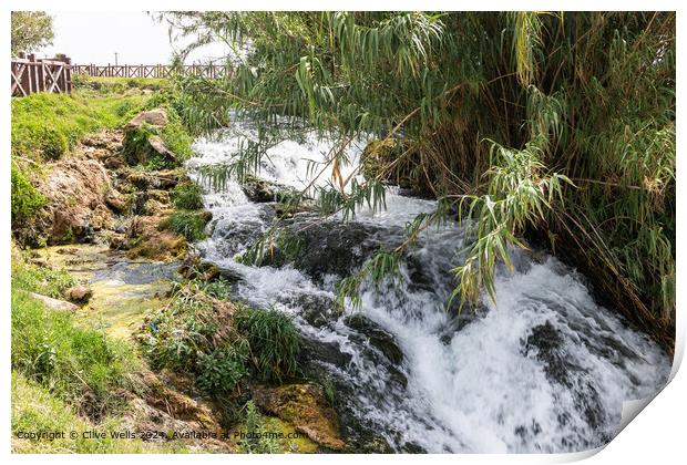 Duden Waterfall Antalya Print by Clive Wells