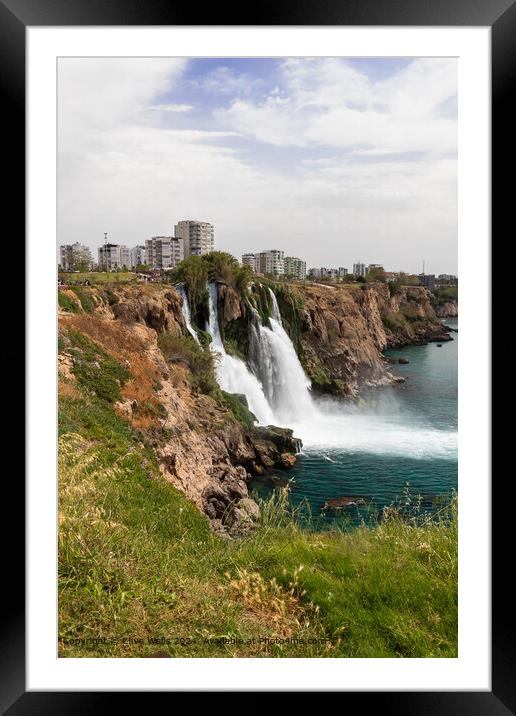 Duden Waterfall Antalya Turkey Framed Mounted Print by Clive Wells