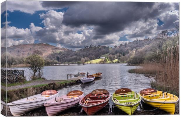 Rowing Boats @ Grasmere Canvas Print by Kate Lake