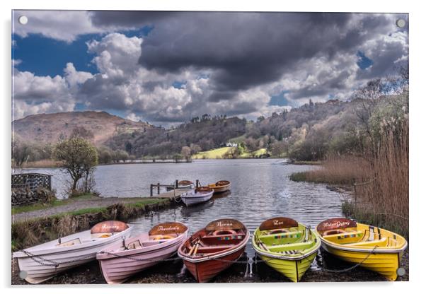 Rowing Boats @ Grasmere Acrylic by Kate Lake