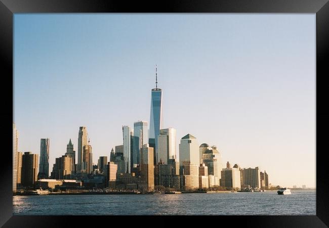 Lower Manhattan Skyline Cityscape Framed Print by Richard Masters