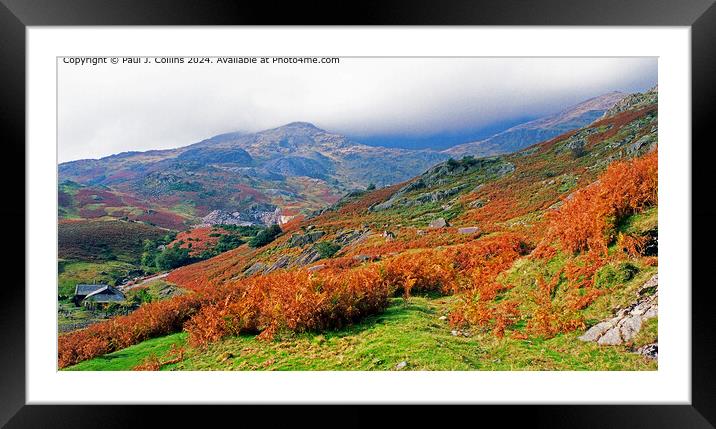 Coniston Fells in Autumn  Framed Mounted Print by Paul J. Collins