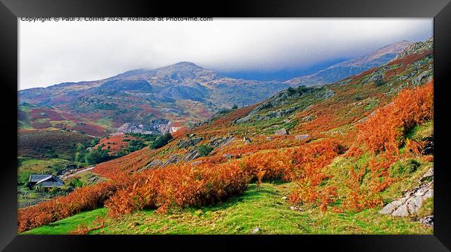 Coniston Fells in Autumn  Framed Print by Paul J. Collins