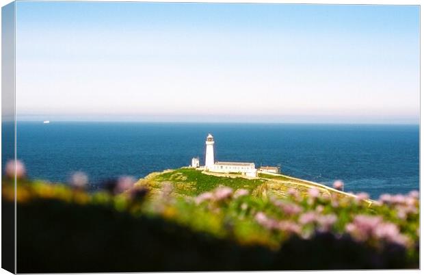 South Stack Lighthouse Landscape Canvas Print by Richard Masters