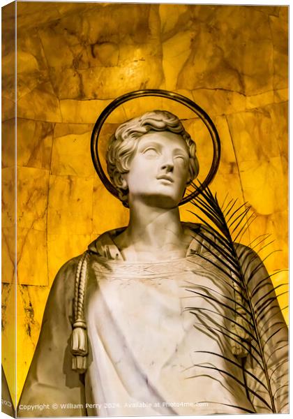 Angel Statue Rome Italy Canvas Print by William Perry