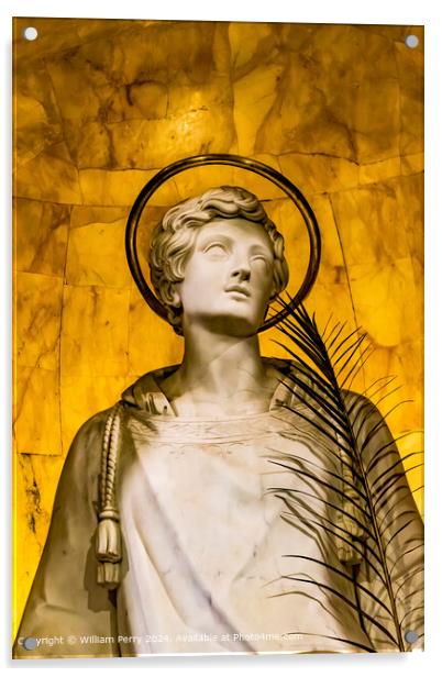 Angel Statue Rome Italy Acrylic by William Perry
