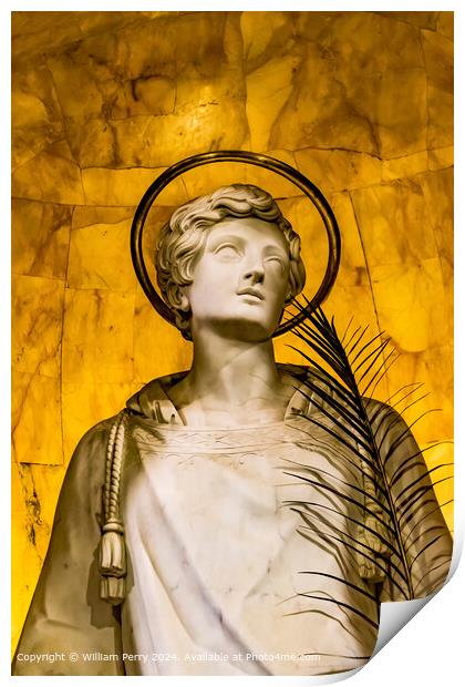Angel Statue Rome Italy Print by William Perry