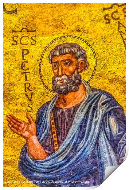 Saint Peter Mosaic Rome Print by William Perry