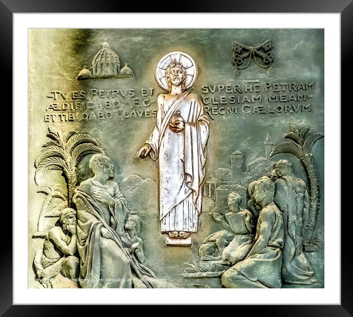 Resurrected Jesus Door Saint Paul Beyond the Walls Rome Italy Framed Mounted Print by William Perry