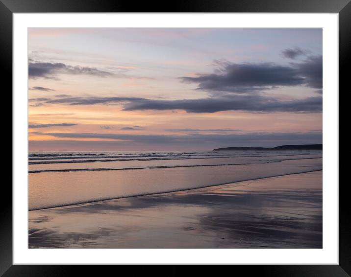 Westward Ho Beach Sunset Framed Mounted Print by Tony Twyman