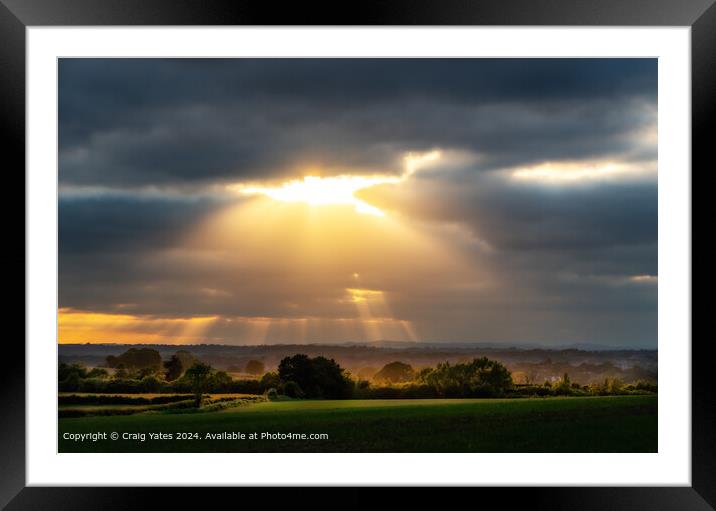 Breaking Light Sunset over Nottingham Framed Mounted Print by Craig Yates
