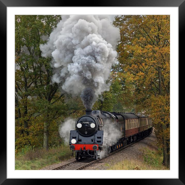 Steam locomotive with volcanic exhaust Framed Mounted Print by Ian Duffield