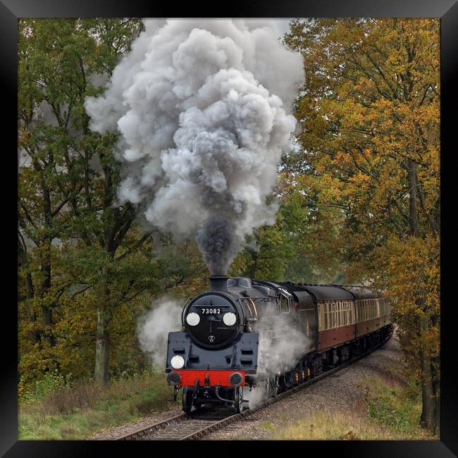 Steam locomotive with volcanic exhaust Framed Print by Ian Duffield