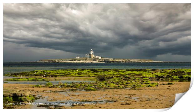 Storm over Coquet Island Print by Ironbridge Images