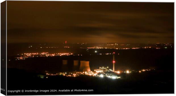 Power Station by Night Canvas Print by Ironbridge Images