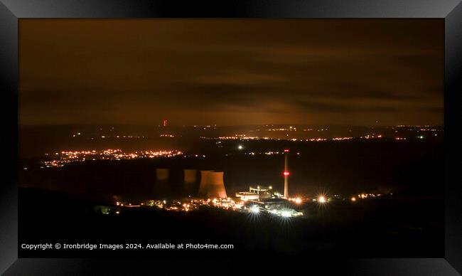 Power Station by Night Framed Print by Ironbridge Images
