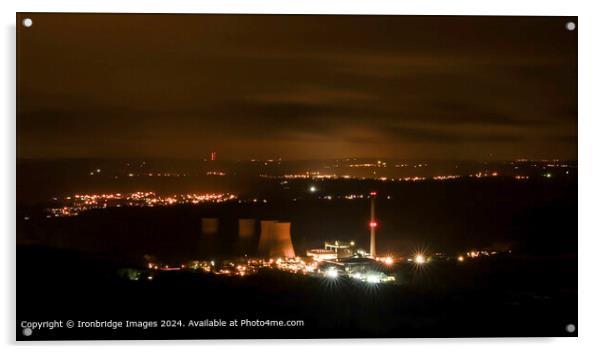 Power Station by Night Acrylic by Ironbridge Images