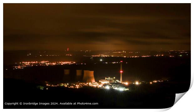 Power Station by Night Print by Ironbridge Images