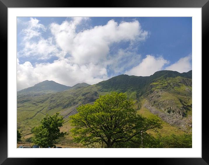 Snowdonia Peaks Landscape Framed Mounted Print by Dafydd  Evans