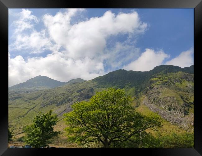 Snowdonia Peaks Landscape Framed Print by Dafydd  Evans