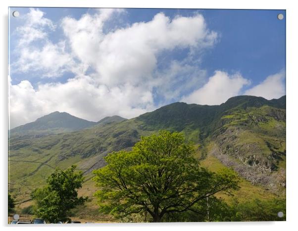 Snowdonia Peaks Landscape Acrylic by Dafydd  Evans