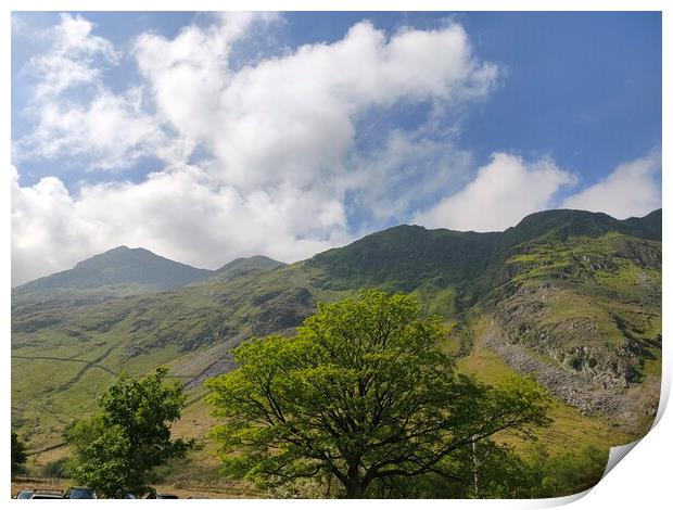 Snowdonia Peaks Landscape Print by Dafydd  Evans