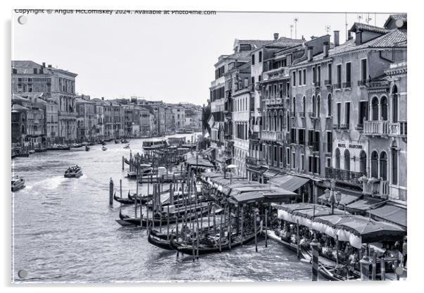 Grand Canal from the Rialto Bridge in Venice mono Acrylic by Angus McComiskey