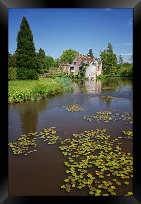 Lily Pads, Moat, Scotney Castle Framed Print by John Gilham