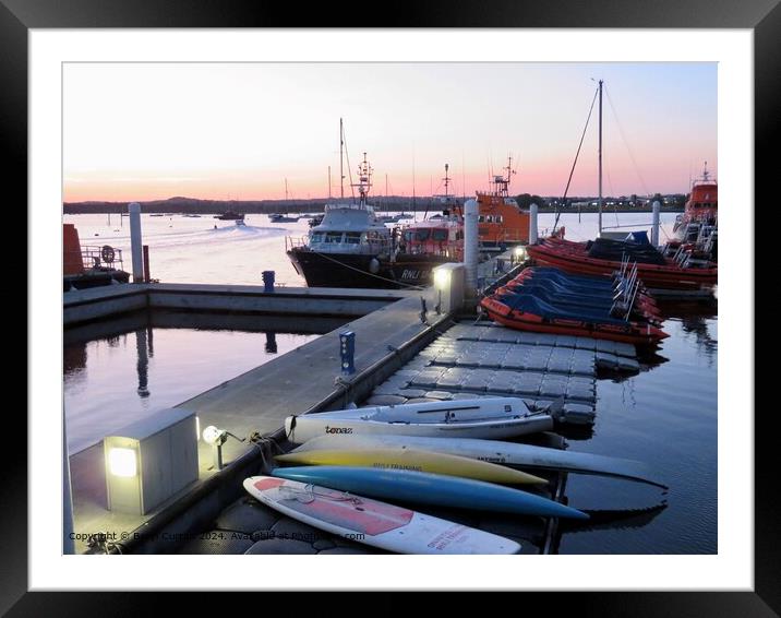 Poole Harbour Sunset Glow Framed Mounted Print by Beryl Curran