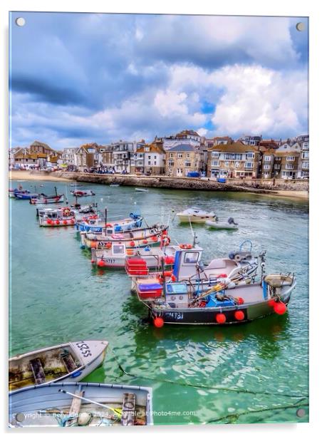 St Ives Harbour  Acrylic by Beryl Curran
