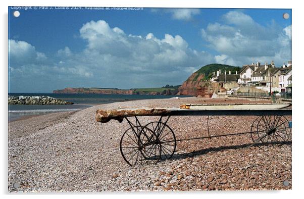 Sidmouth Seafront Acrylic by Paul J. Collins