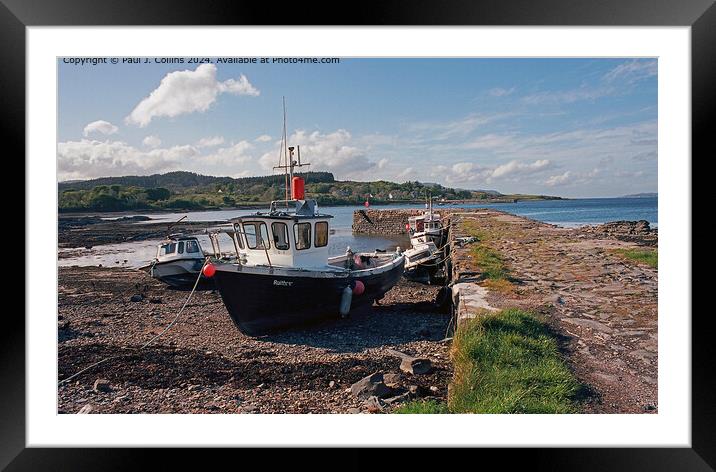 Broadford Bay Quay Framed Mounted Print by Paul J. Collins
