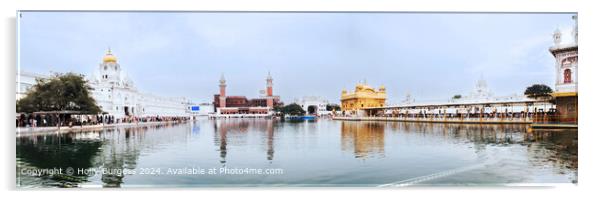 Golden Temple Water Reflection, India, Amritsar  Acrylic by Holly Burgess